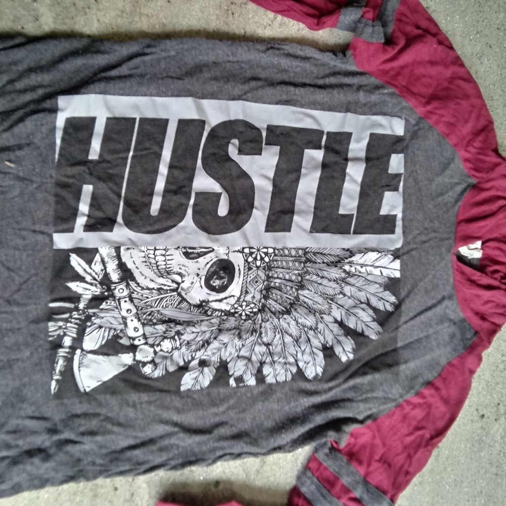 Hustle indian skull hoodie shirt